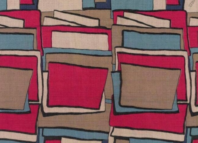 Dress fabric of printed wool and silk, manufactured by Tricots Chanel, Asnières-sur-Seine, France, 1928 -29.